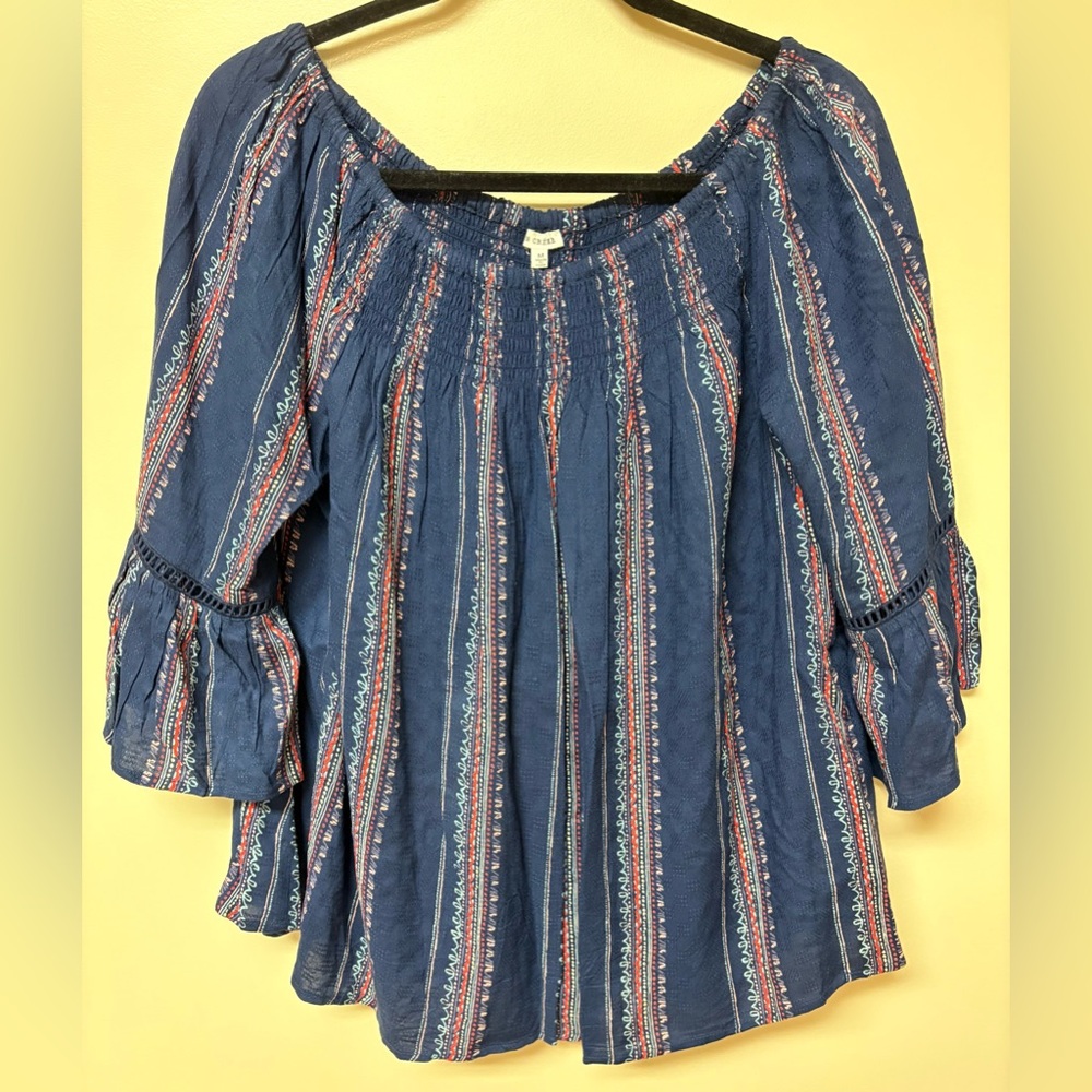 N Crème Blue Striped Women's Top